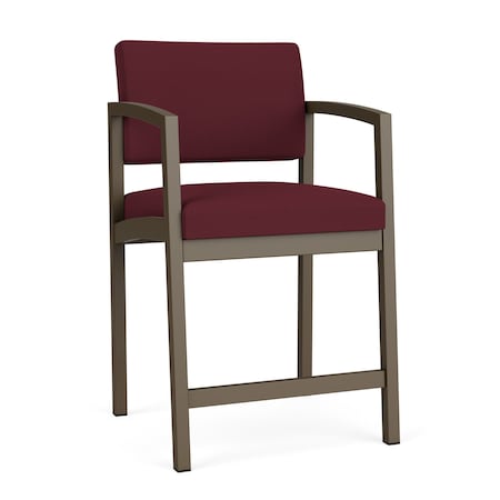 Lesro Lenox Steel Hip Chair Metal Frame, Bronze, OH Wine Upholstery LS1161